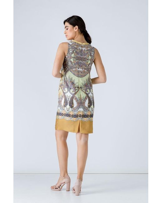 Conquista Natural Paisley Sleeveless Dress