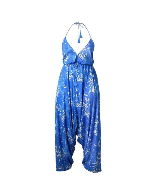 Coco Riko Ibiza Blue Aria Jumpsuit Leaf