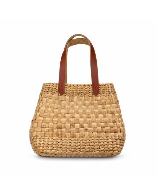 Silk and Bears Metallic Neutrals Camellia Mini Tote – Handwoven Water Hyacinth