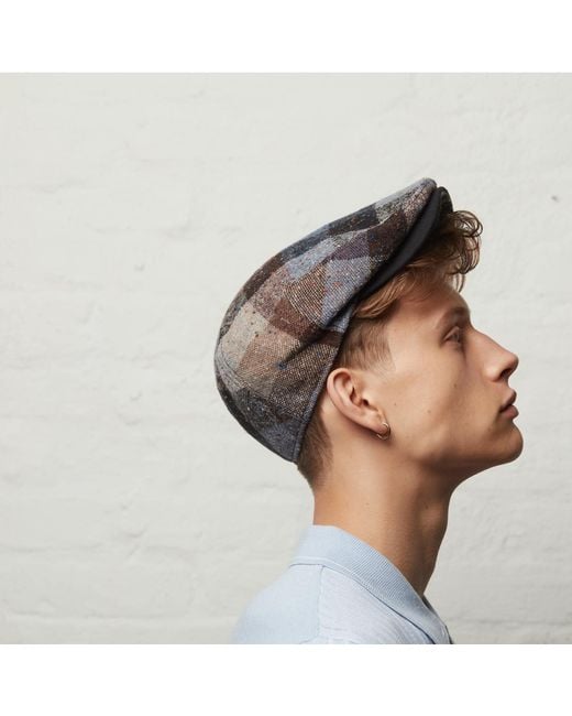 Dasmarca Hats Brown Tailor Checks Ukranian Tweed Wool Cap For for men
