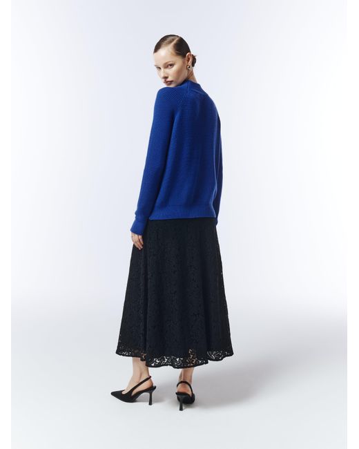 Sour Figs Blue Structured High-Neck Jumper