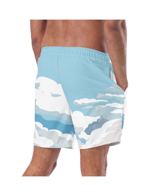 Anchor and Crew Blue Cloud Thoughts Pattern Recycled Fabric Swim Shorts for men