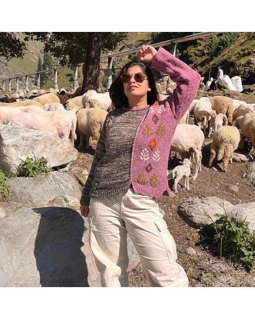 Charkha & Loom Multicolor Tragopan Pullover Lavendar