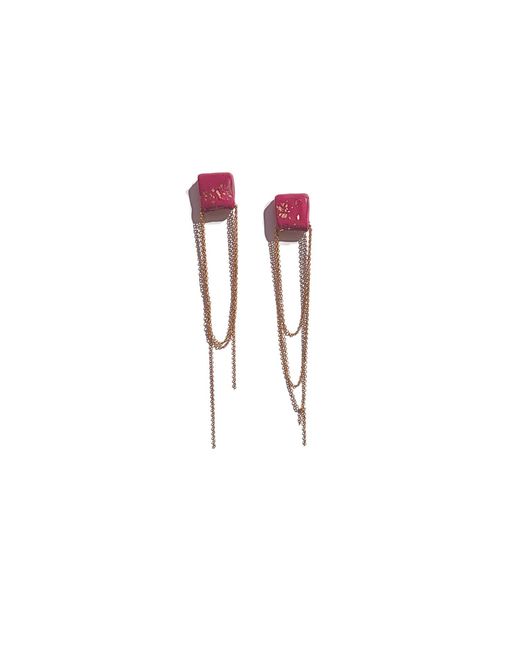 Babaloo Red Gilded Cascade Earrings