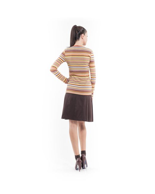 Conquista Multicolor Stretch Long Sleeve Stripe Top