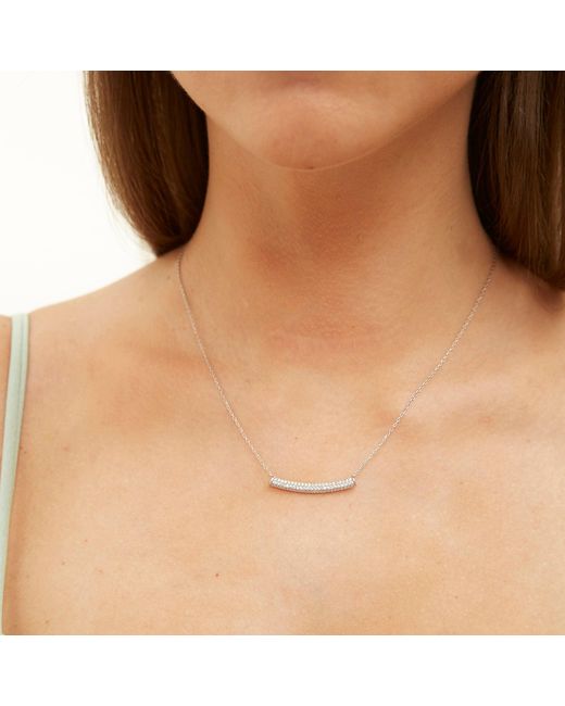 Spero London Metallic Sterling Concave Bar Necklace