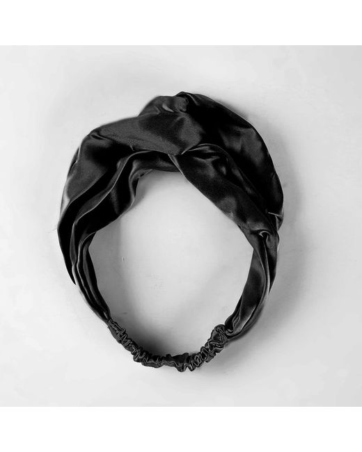 Soft Strokes Silk Black Pure Mulberry Silk Turban Style Headband
