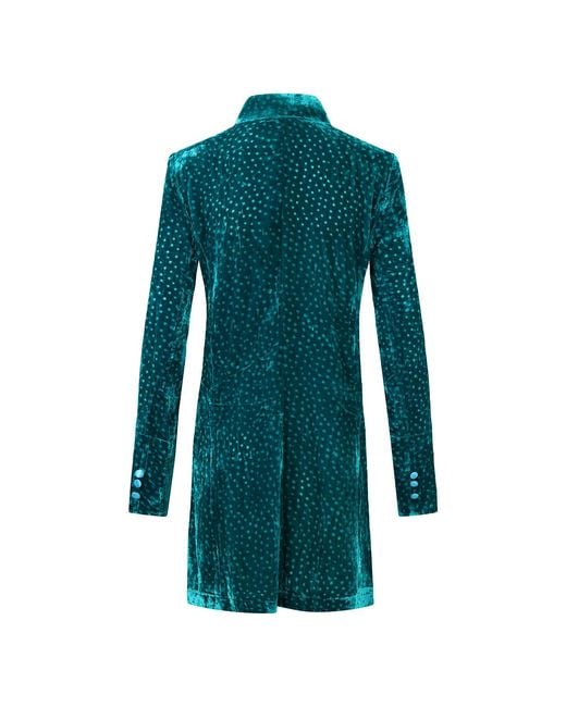 Beatrice von Tresckow Blue Jade Dotti Devore Velvet Grace Jacket