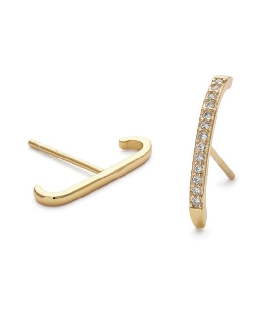Elk & Bloom Metallic Small Bar Stud Earrings