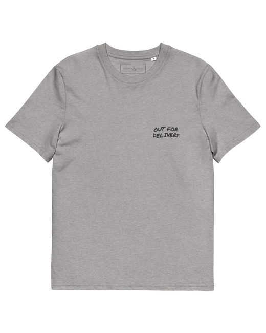 Anchor and Crew Gray Heather Out For Delivery Annotations Organic Cotton T-Shirt