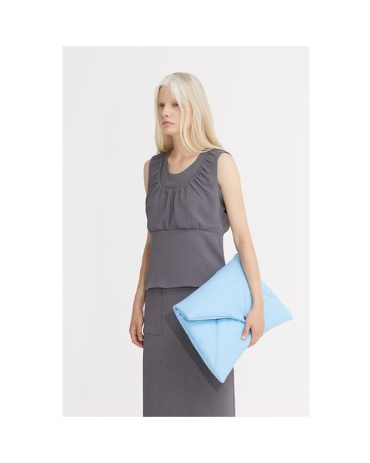 Julia Allert Gray Summer Crinkled Sleeveless Top & Long Skirt Two-Piece Set –