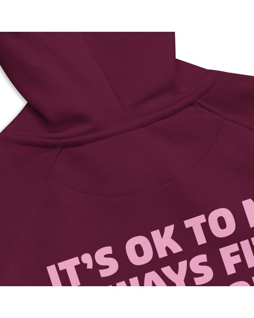 Anchor and Crew Red Burgundy Five It's Ok Editions Organic Cotton Hoodie