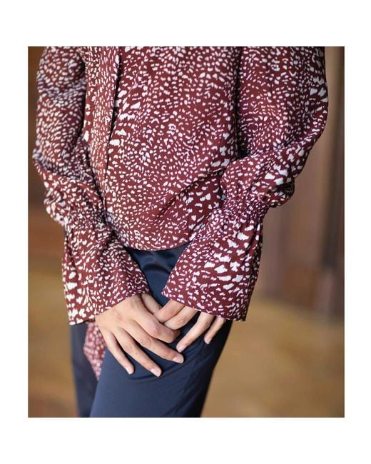 NUMBAT Red Genevieve Silk Blouse