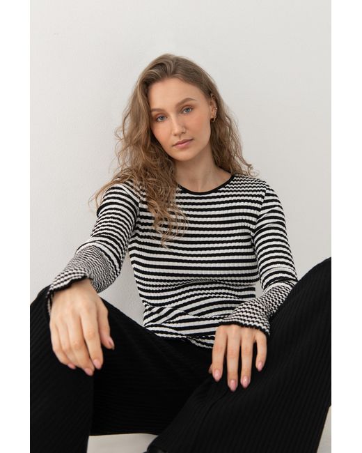 SALANIDA Black Brera Long-Sleeve Top B&W