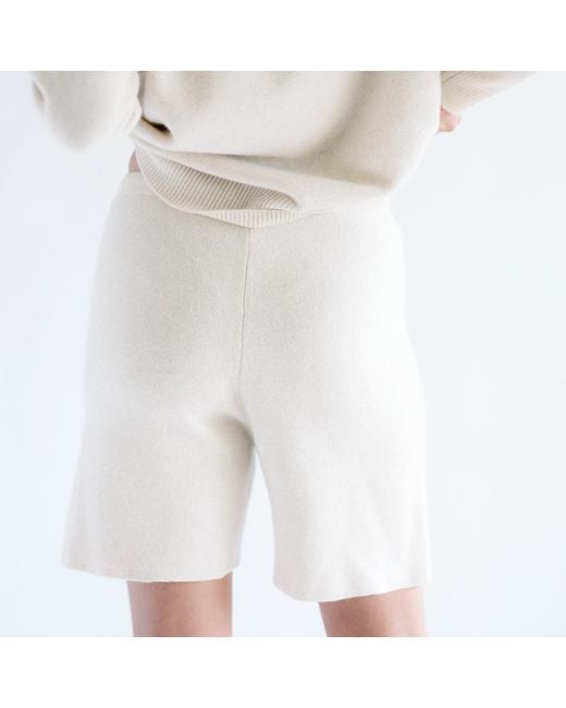 Zenzee White Neutrals Cashmere Cargo Pocket Shorts