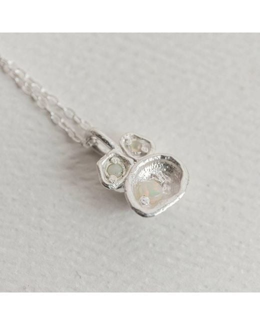 Claire Hill Designs Metallic Opal Lichen Pendant Necklace