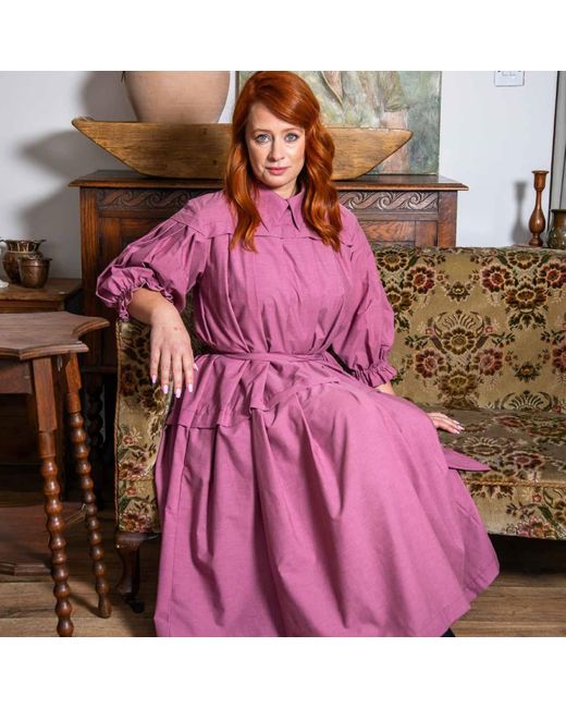 NUMBAT Pink Eleonor Cotton Shirt Dress With Belt