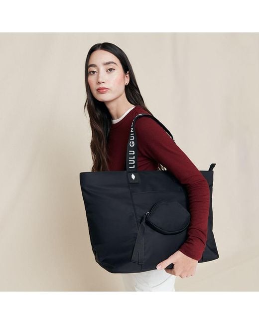 Lulu Guinness Black Nylon Macy Tote Bag