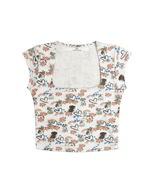 Cloud Haven White Love Them All Square Neck Tee