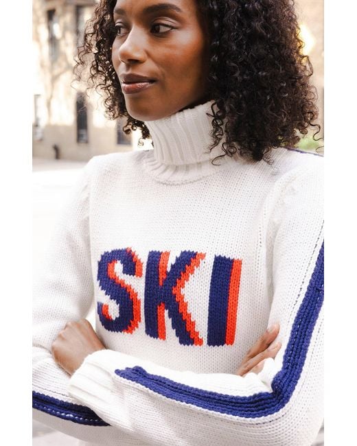 Ellsworth & Ivey White Jade Turtleneck Sweater