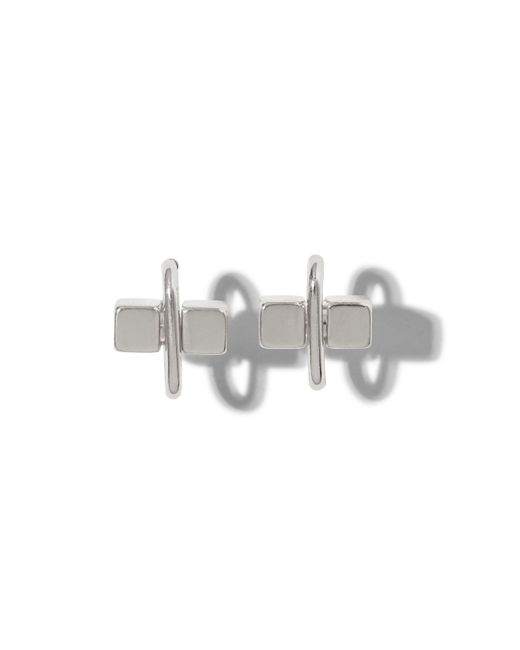 Jaredjamin White Blockbuster Stud Post Earrings