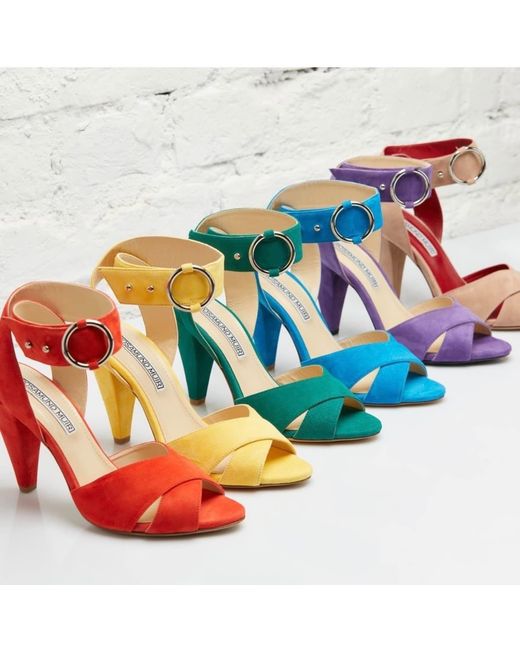 Rosamund Muir London Blue Montana Jungle Suede Heels