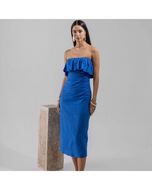 Thisisu Collection Blue Seashell Midi Dress