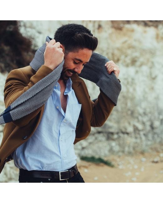 SEREN LONDON Gray Classic Scarf for men