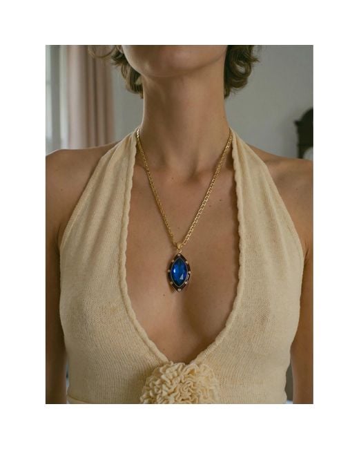 By Virgo Blue Gemma Notte Necklace