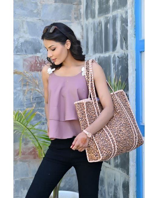 Conscious Yoga Collective Pink The Leopard Tote