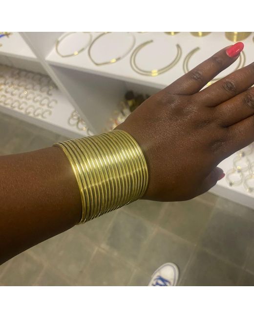 Lala Salama Metallic Masai Coiled Double Cuff