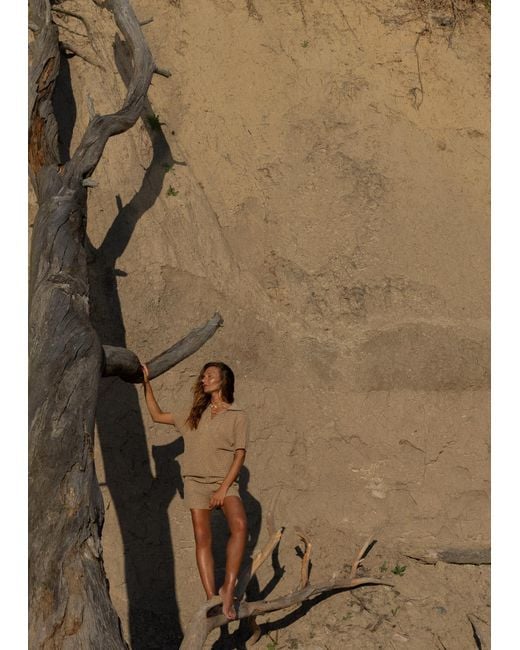 SALANIDA Natural Coco Lace Shorts Sand