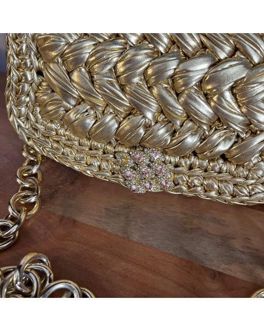 Sibylla Delphica Metallic Crochet Clutch Bag