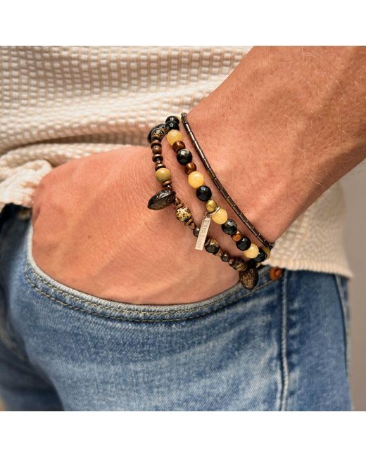 Jaredjamin Brown Coconino Bracelet Set for men