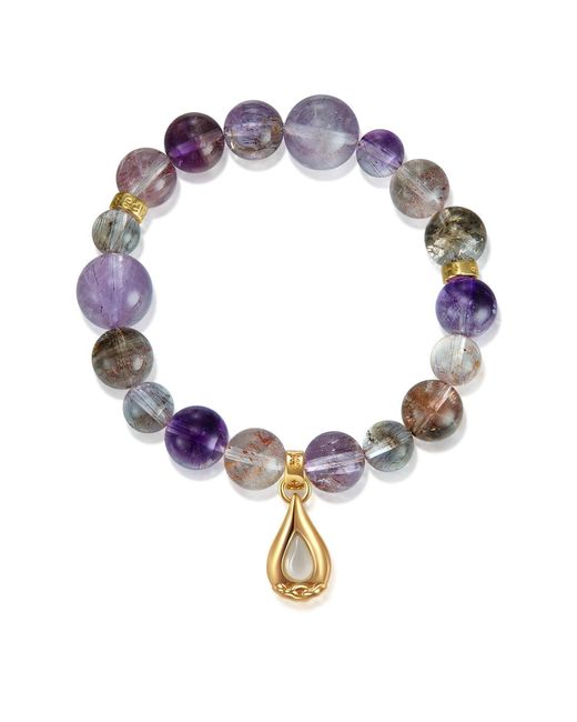 Aurozia Metallic Five Elements Super Seven Crystal Beadeds Bracelet Water