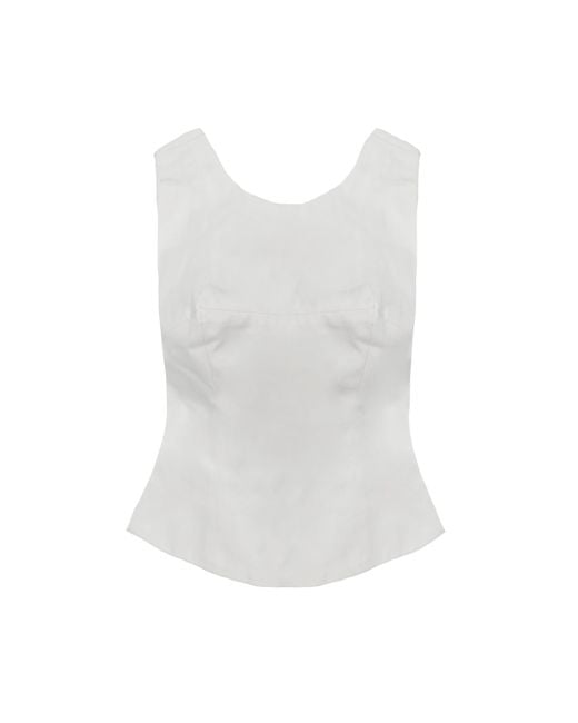28Natelier White Pointed Top