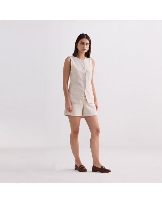 REISTOR Gray Cotton Tweed Shorts