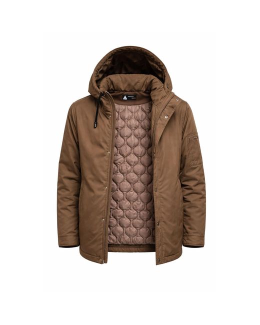 Chic Urban Brown Urban Drift Khaki Zip Hoodie for men