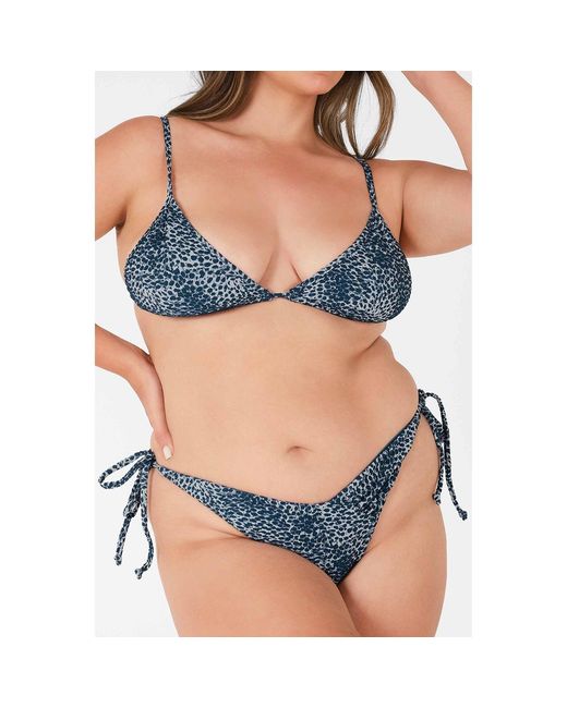 Blackbough Swim Blue Cynthia Triangle Top Snow Leopard Jacquard