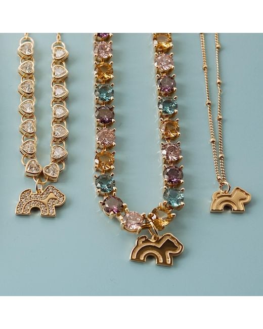 Cloud Haven Metallic Cz Logo Pendant Necklace