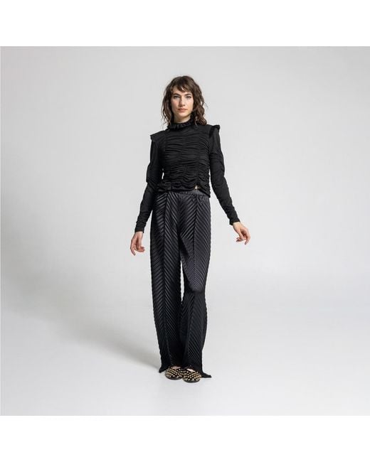 ARTISTA Gray Onix High Waisted Pleated Pants