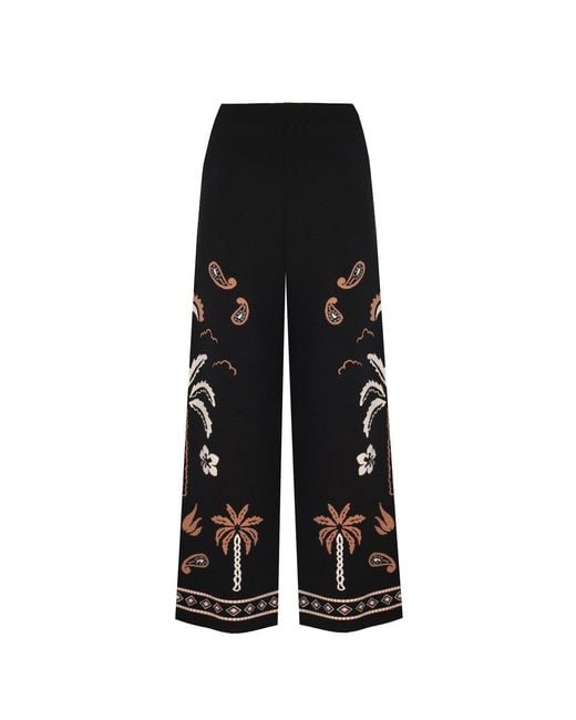 LOVEIST STORE Black The Sidi Knit Wide Leg Trousers