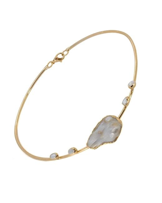 Ebru Jewelry Metallic Majestic Pearl & Choker Necklace