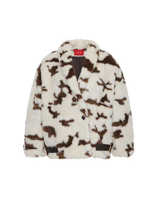 No'design Multicolor Neutrals Cow Belted Short Coat