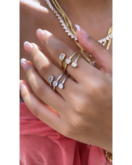 SHYMI Metallic Multi Shape Spiral Ring