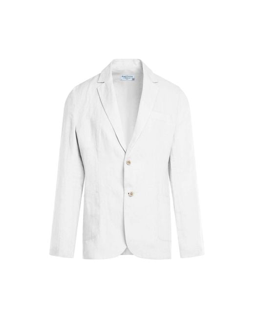 Haris Cotton White Classic Linen Jacket for men