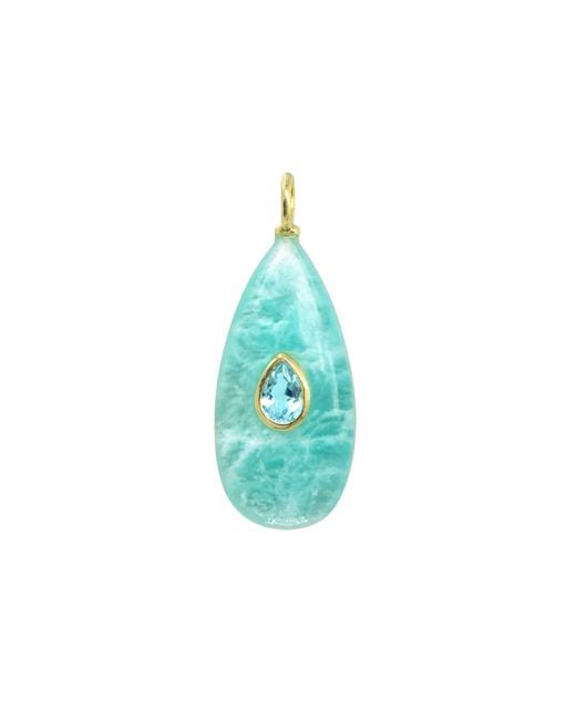 KAMARIA Blue Amazonite Gemstone Pendant With Topaz