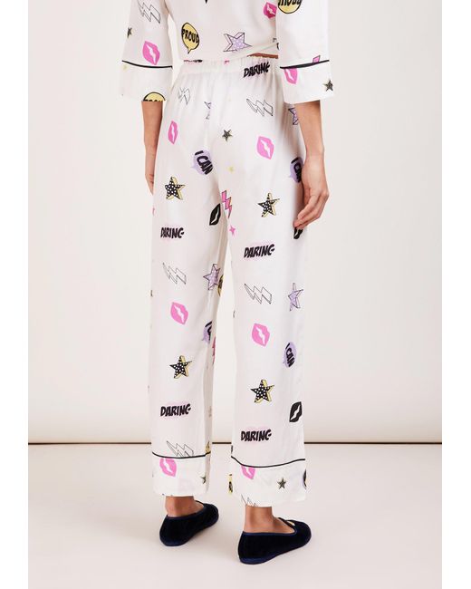 Favette White Fragike Like A Bomb Pajama Set