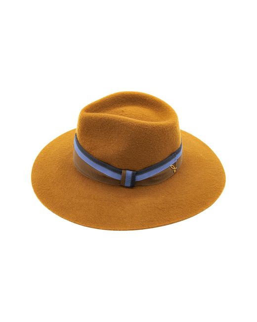 DORIA 1905 Brown Wide-Brim Wool Felt Drop Hat