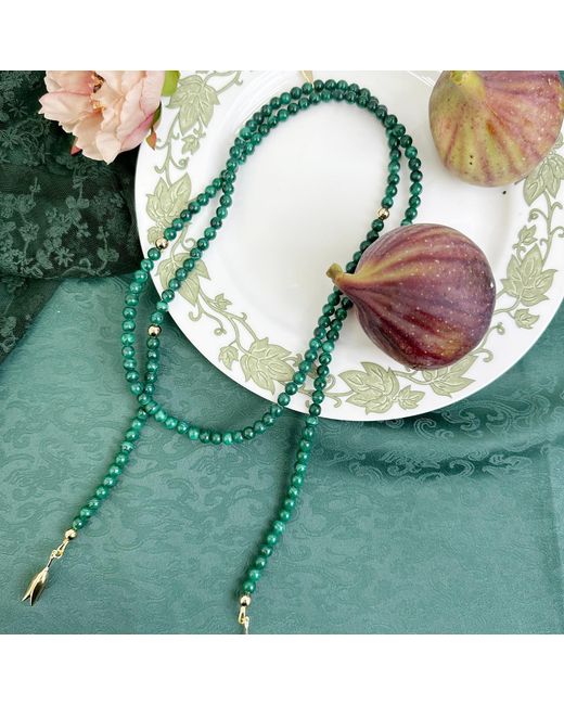Farra Green Malachite Open Ended Versatile Necklace